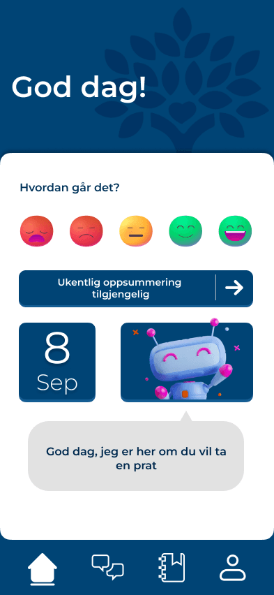 Ferdig design av hjemskjermen i Eir