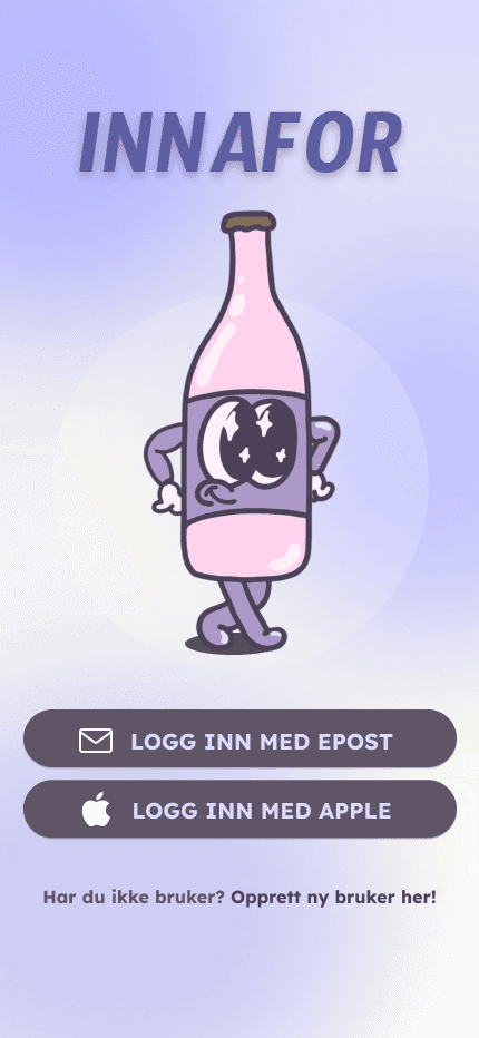 Innloggingsskjermen i Innafor-prototypen